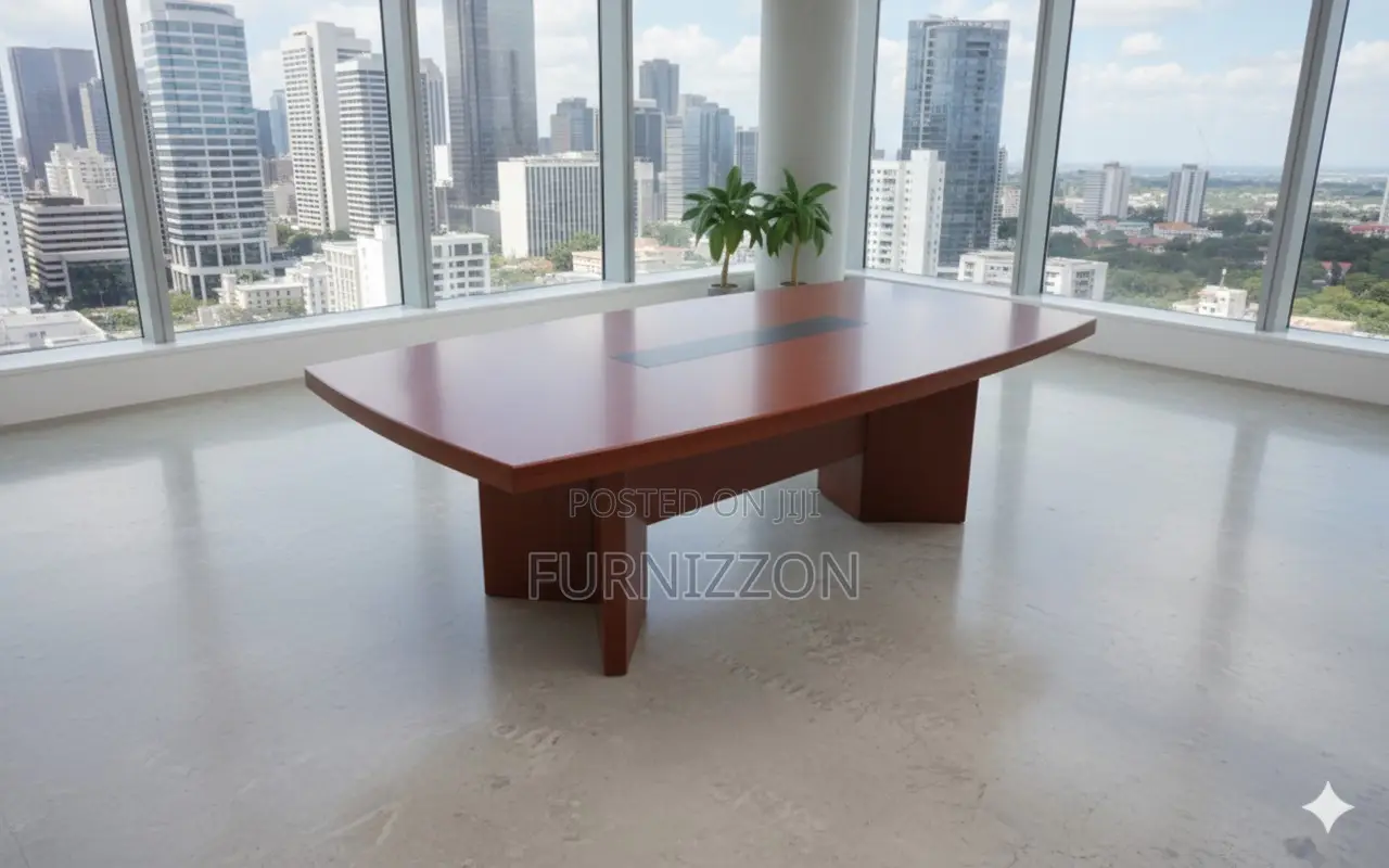Strong 2.4 Meters Wooden Boardroom Table for Business Offices