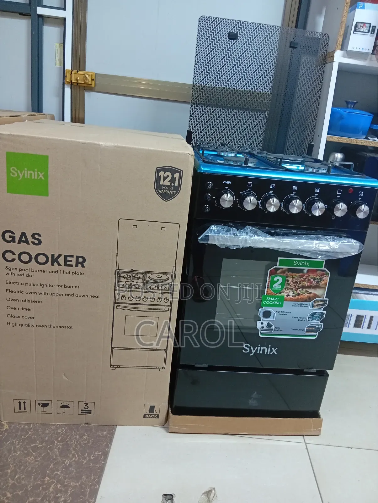 Syinix Free Standing With 3gas Cooker Burner+1 Electric Cooker