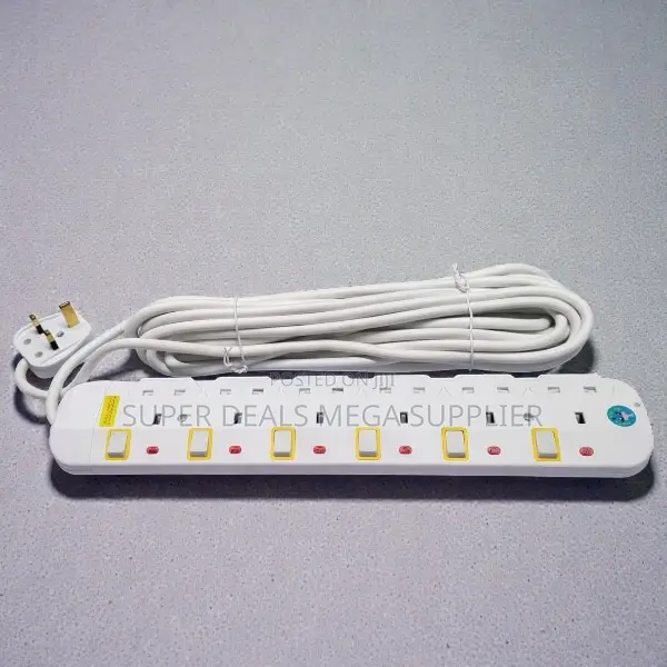 JSB 6 Way Long Cable Extension for Home 10m Power Extension
