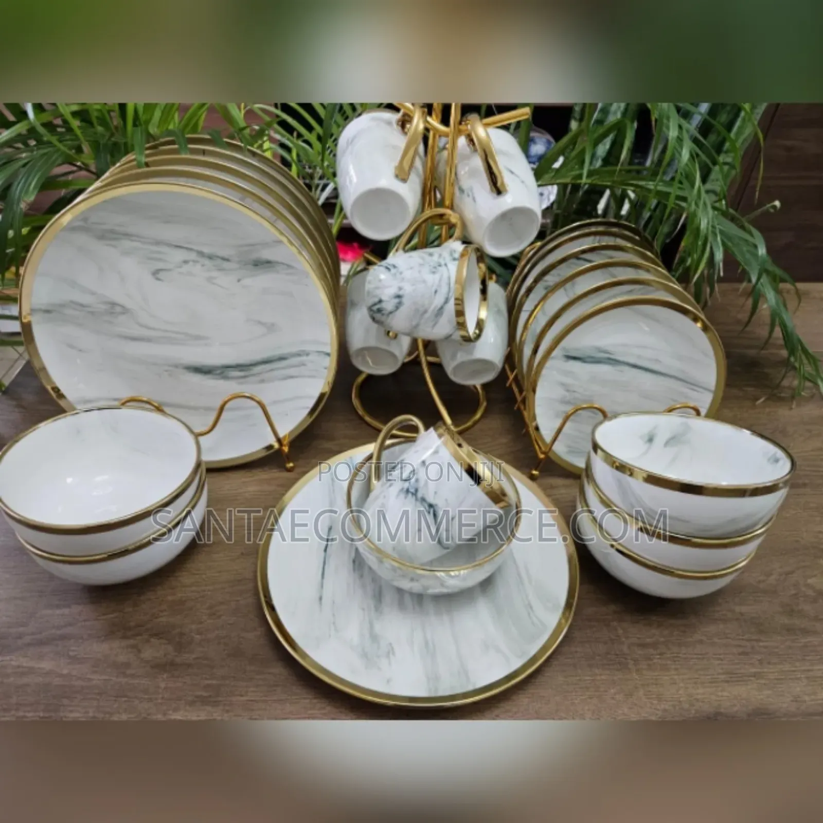 24 PCS Ceramic Gold Dinner Set