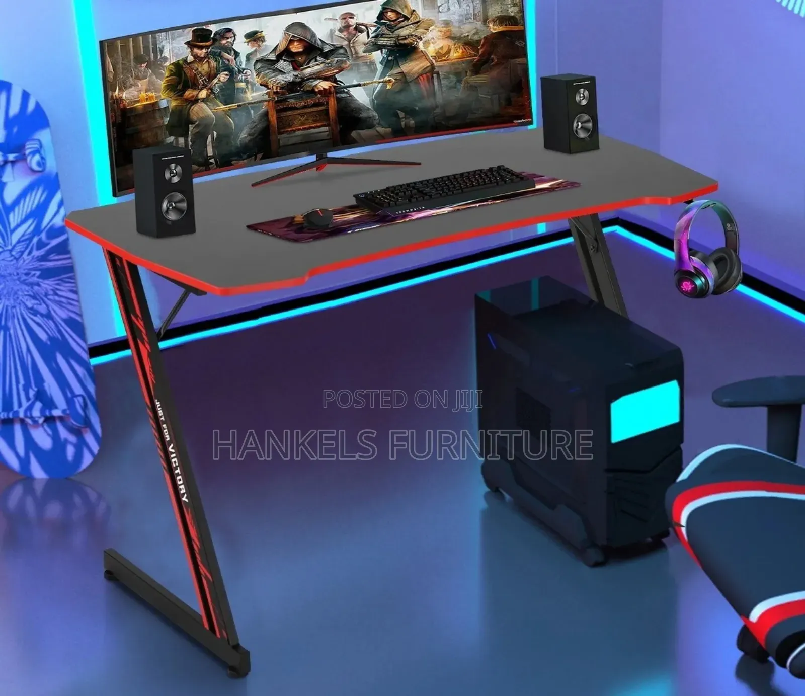 Computer Gaming Desk With Led Lights – Modern Workstation