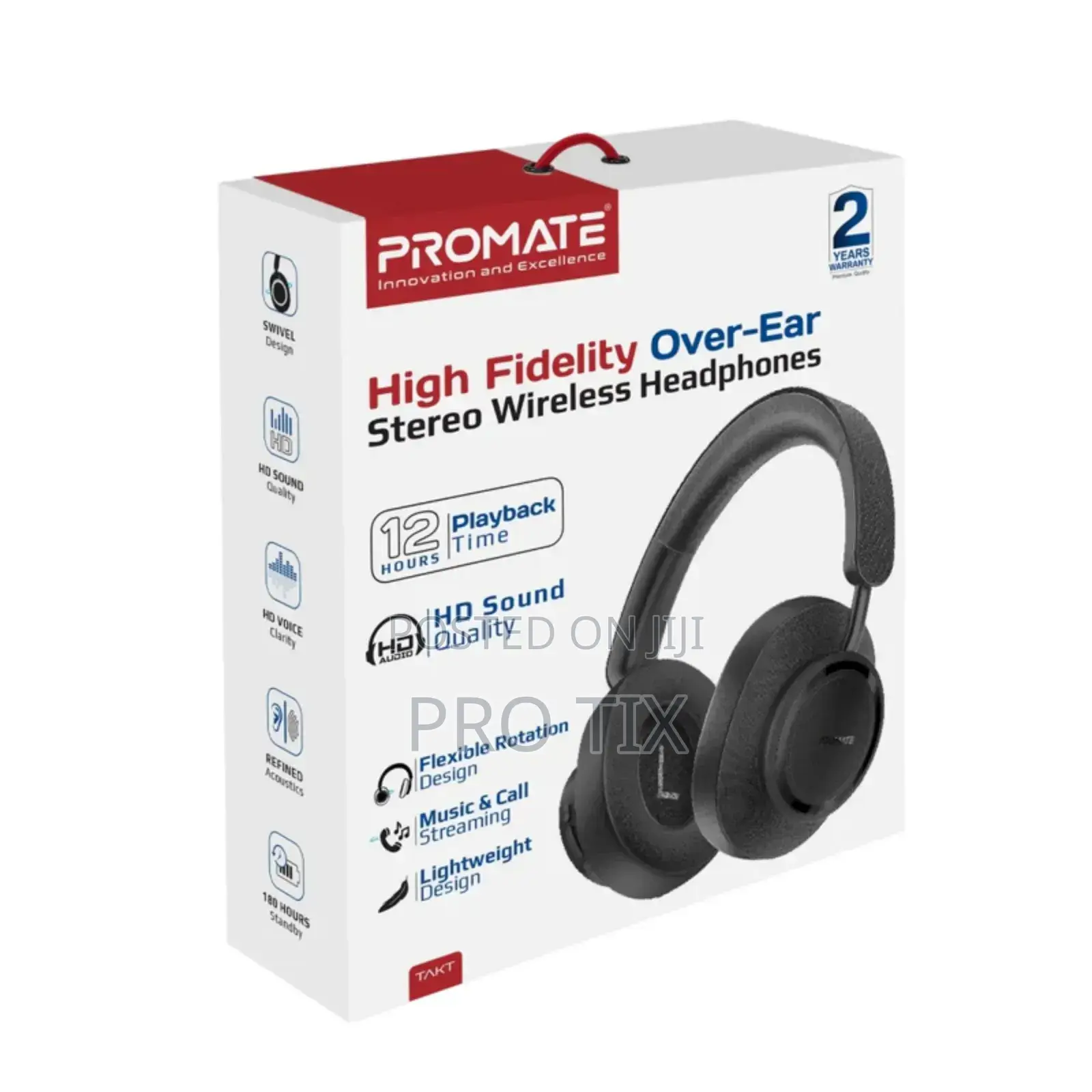 Promate Active Noise Cancelling Highfidelity Wireless Headphones