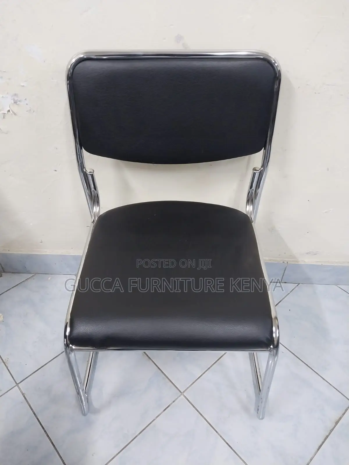 Mid Back Armless Office Chrome Guest Chair