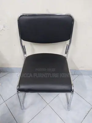 Mid Back Armless Office Chrome Guest Chair