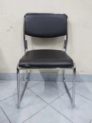Mid Back Armless Office Chrome Guest Chair