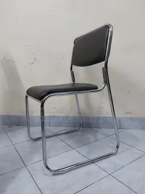 Mid Back Armless Office Chrome Guest Chair