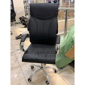 Ergonomic High-Back Executive Leather Office Chair With Padded Armrest