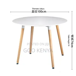 Home Table; White Round Wooden Dining Table