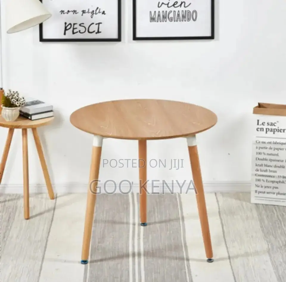 Home Table; White Round Wooden Dining Table