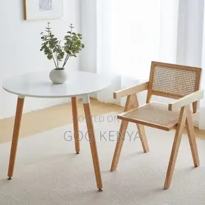 Home Table; White Round Wooden Dining Table