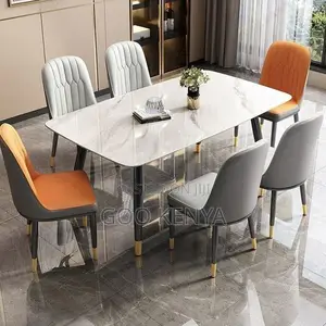 Home Diningf Set; Minimalist Marble Top Dining Set With 4 Chairs