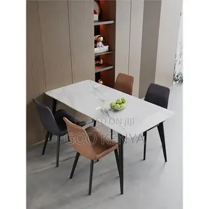 Home Diningf Set; Minimalist Marble Top Dining Set With 4 Chairs