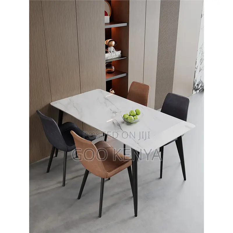 Home Diningf Set; Minimalist Marble Top Dining Set With 4 Chairs