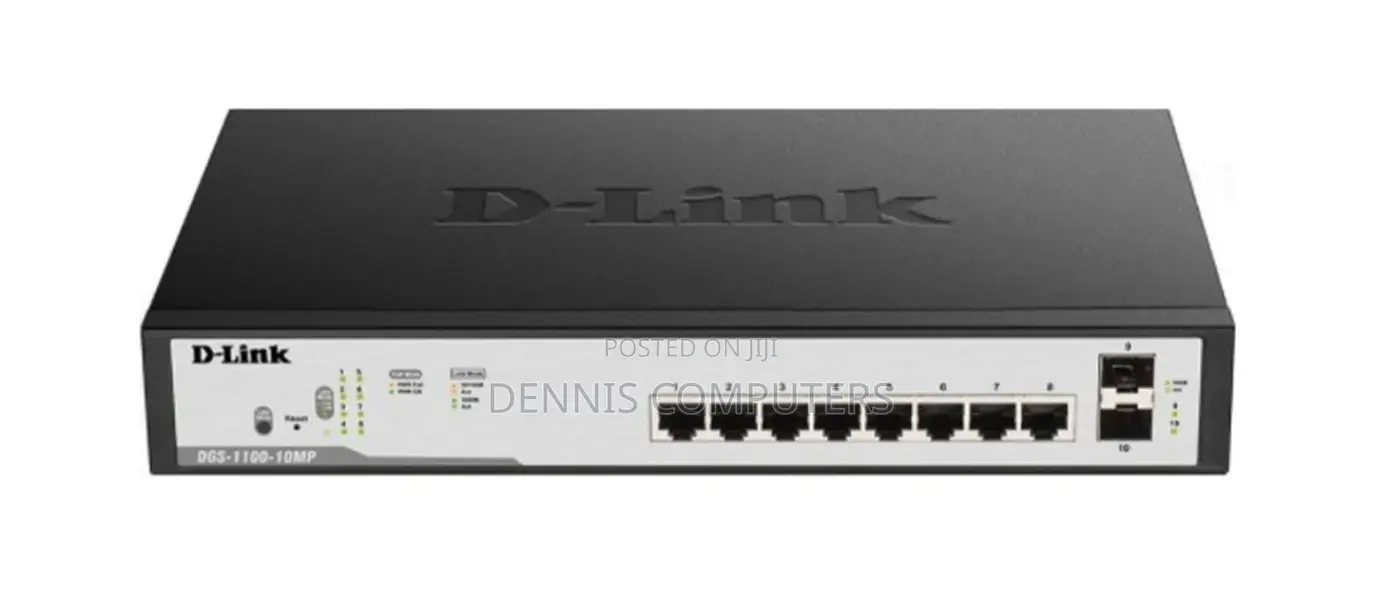 D-Link 8 Port Poe Gigabit Smart Managed Switch +Ports - DGS-F1100-10ps