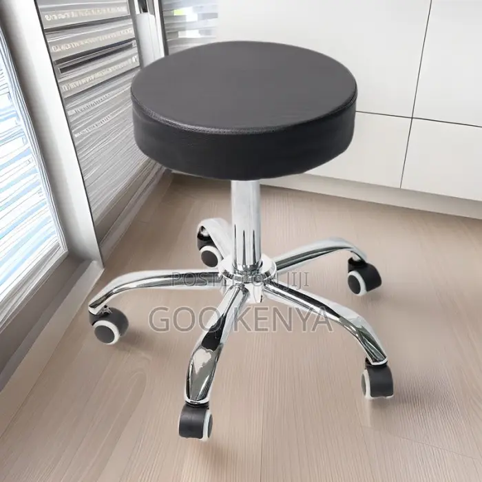 Home Kitchen Stool; Premium Leather Rolling Bar Stool For Home Or Bar