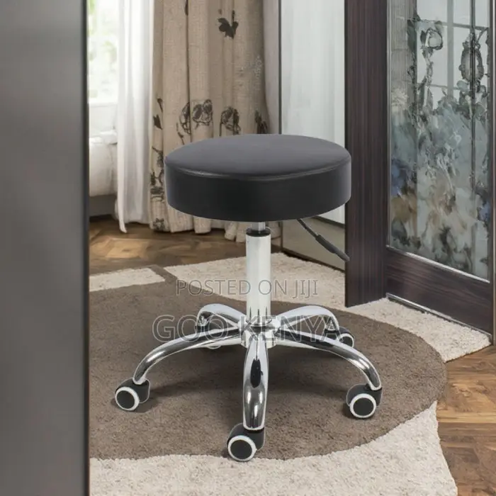 Home Kitchen Stool; Premium Leather Rolling Bar Stool For Home Or Bar