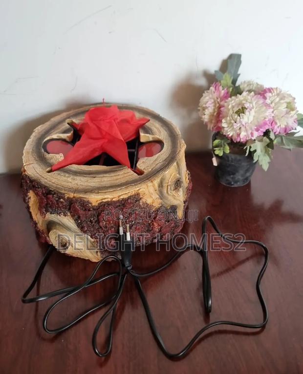 Electric Wooden Tree Stump Fireplace Decor_pa