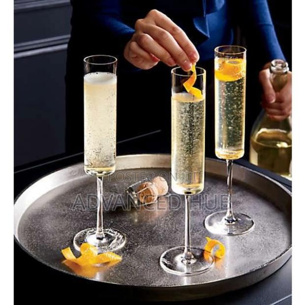 6pcs Luxury Long Stemmed Crystal Champagne Glasses