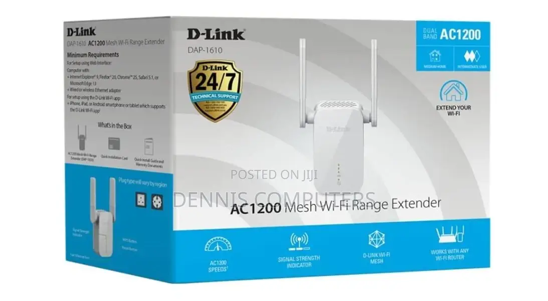 D-Link Ac1200 Dual Band Wi-Fi 5 Range Extender - Dap-1610