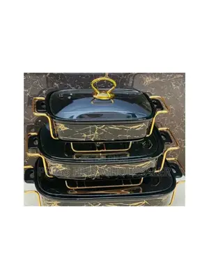 Black and Gold Ceramic Chafing Dishes. Z