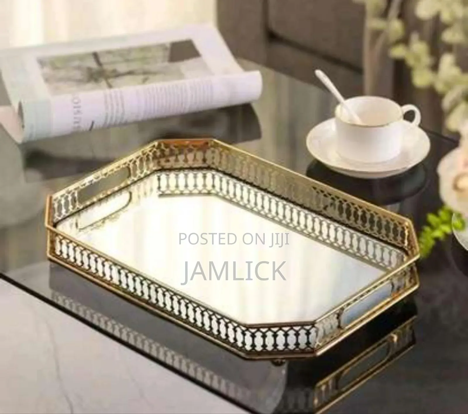 Vanity Round or Rectangular Decorative Tray Mirror - Pm