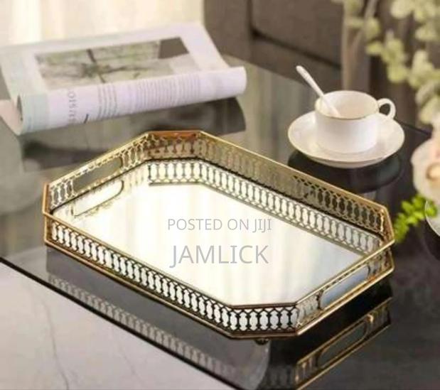 Vanity Round or Rectangular Decorative Tray Mirror - Pm