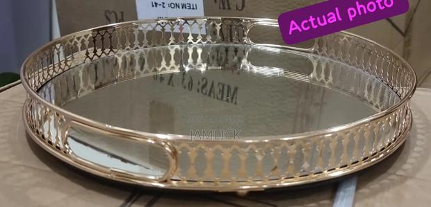 Vanity Round or Rectangular Decorative Tray Mirror - Pm - thumbnail 2