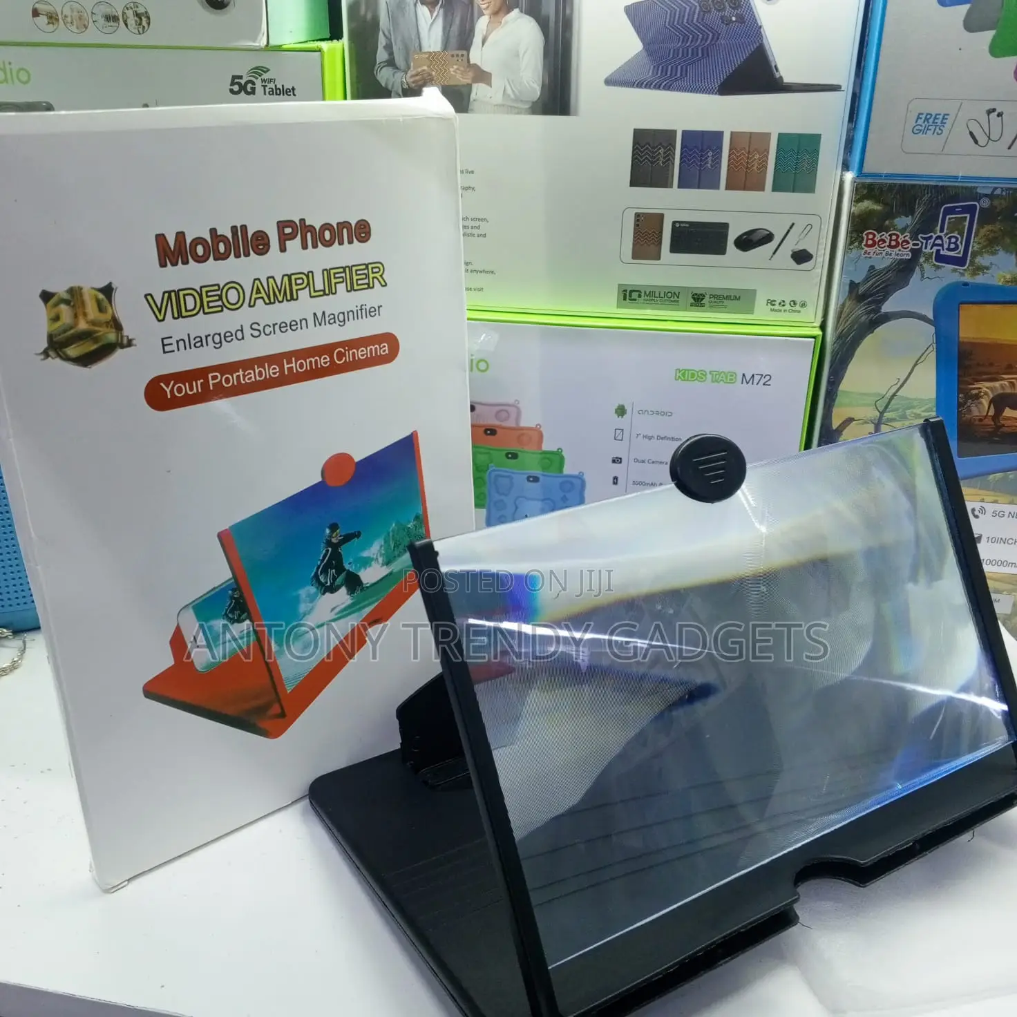 12′′ Hd Mobile Phone Screen Magnifier With Foldable Stand Design