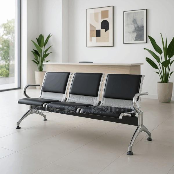 3 Linked Padded Visitors Bench - main view