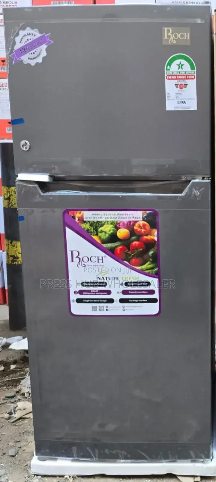 Roch RFR-150dt-I Double-Door Refrigerator."