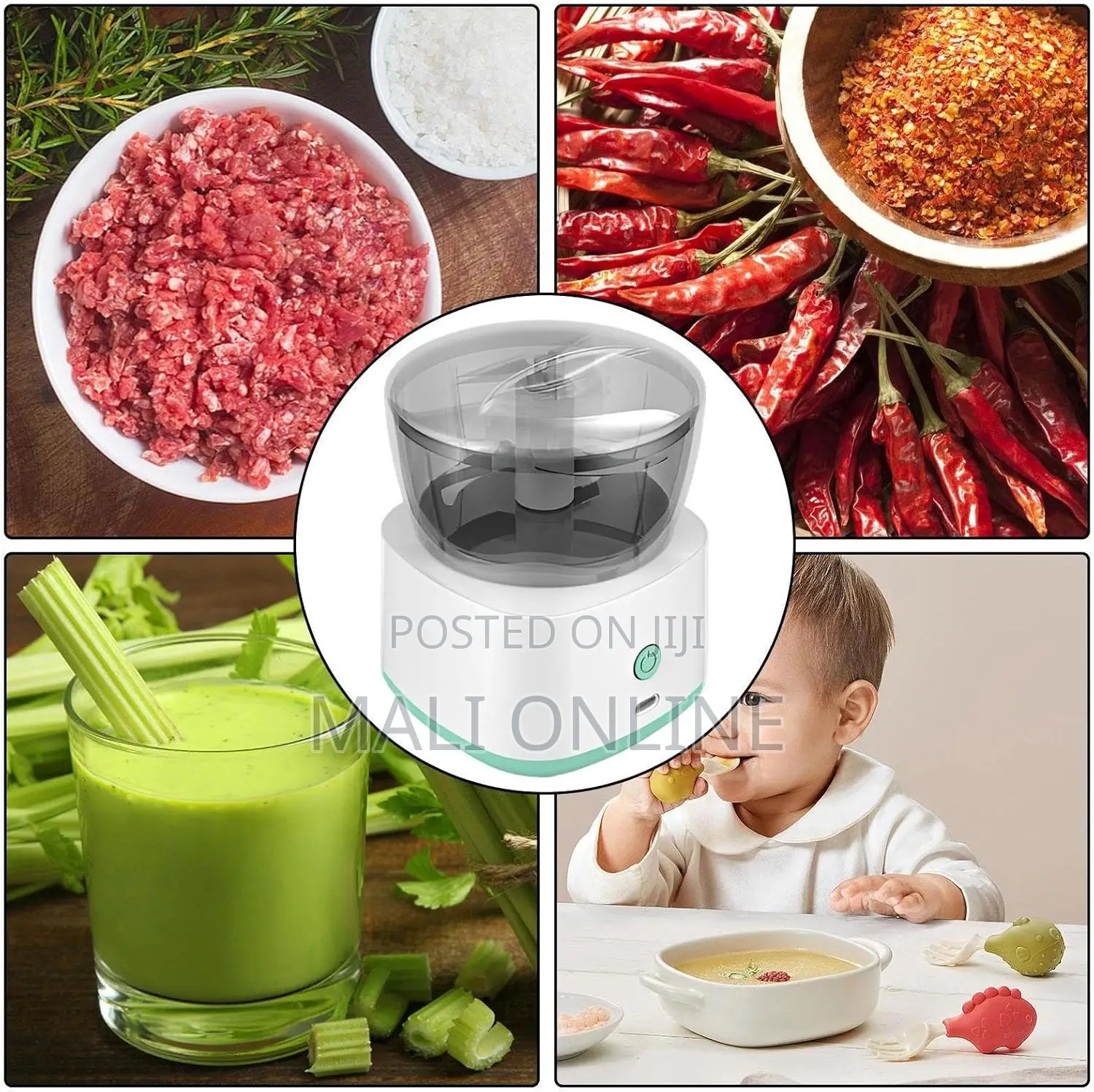 Electric Vegetable Chopper Cordless Mini Food Processor Powerful Motor
