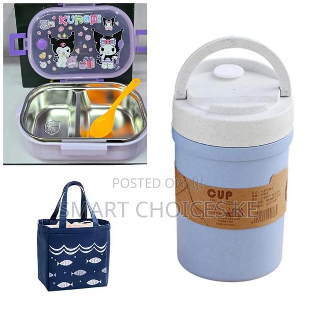 Kuromicartoon 3 In 1 Microwaveble Lunch Box Combo Set