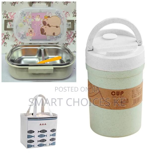 Hello Kitty Cartoon 3 In 1 Microwaveble Lunch Box Combo Set