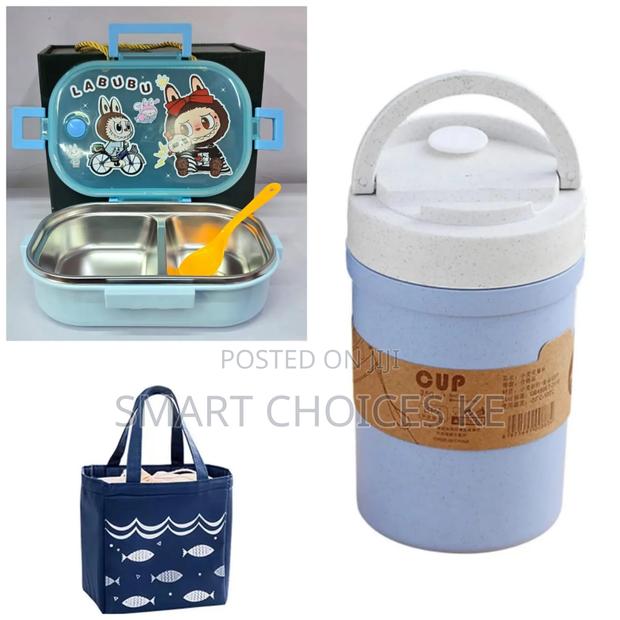 Frozen Carto0on 3 In 1 Microwaveble Lunch Box Combo Set