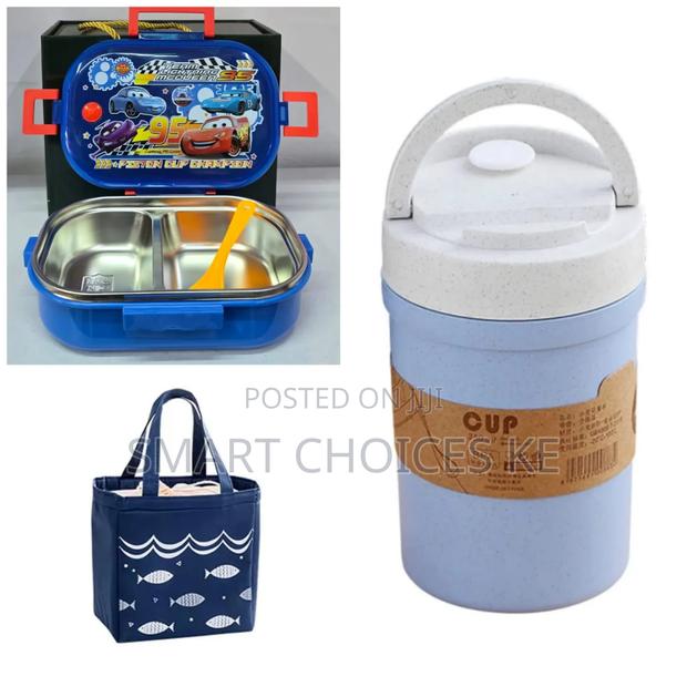 Macqueen Racing Set Cartoon 3 In 1 Microwaveble Lunch Box Combo Set