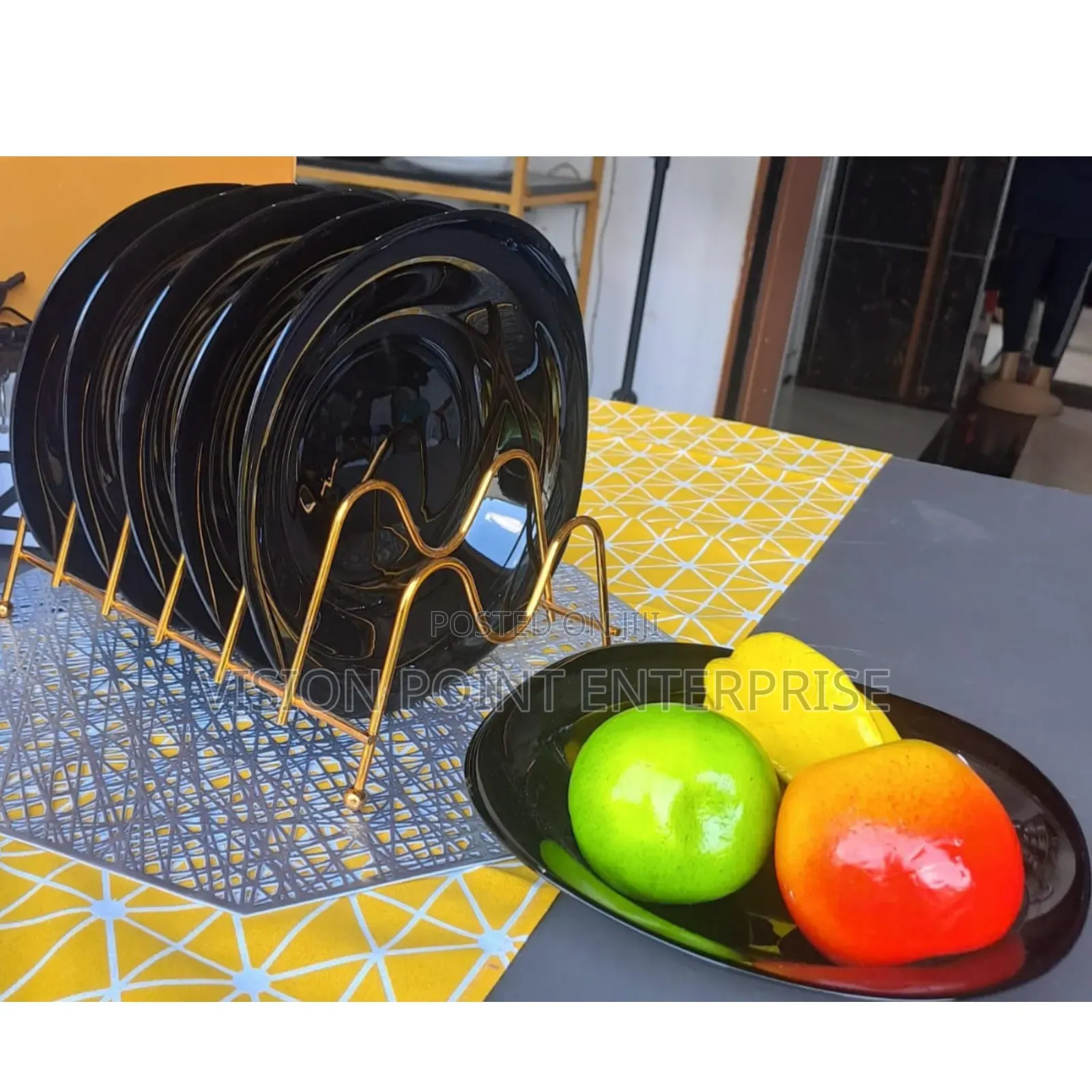 Black Square Dinner Plate