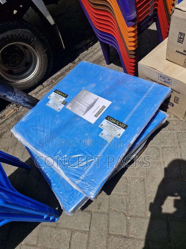 Complast Square Plastic Blue Table. - main view