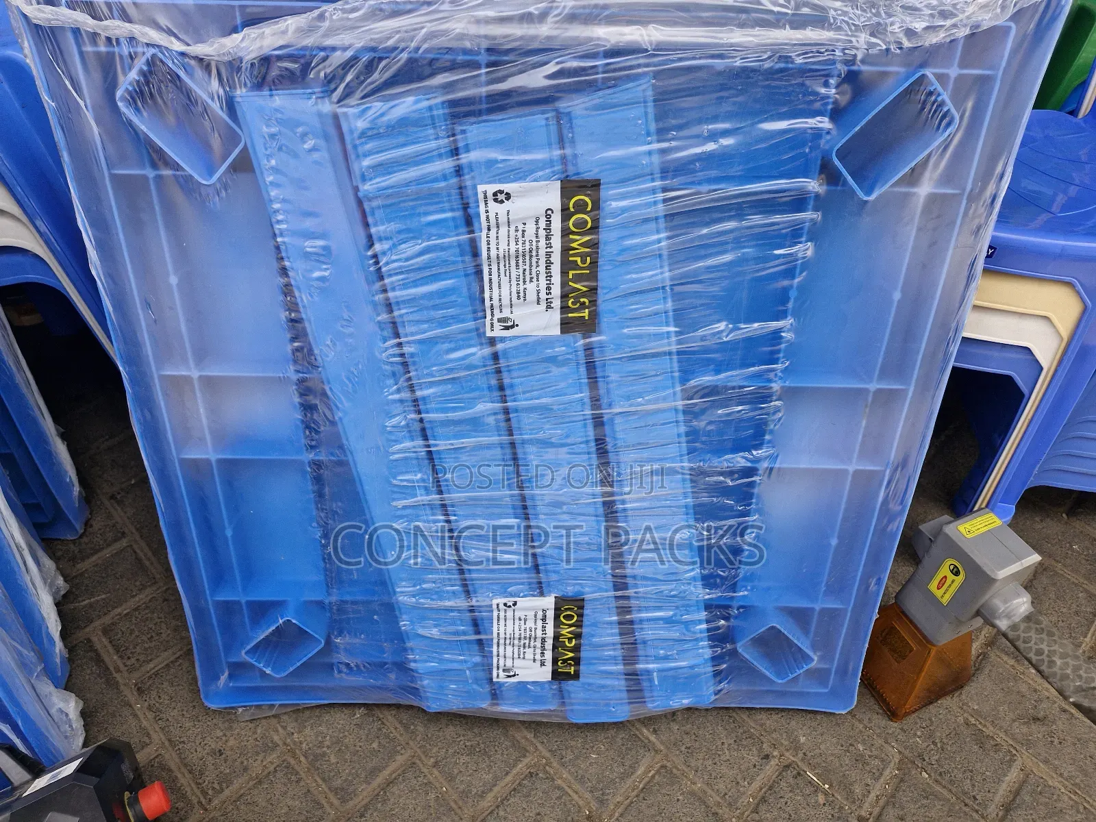 Complast Square Plastic Blue Table.