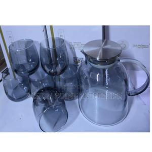 7 Set Smoky Glass Borrosilicate Water - thumbnail 2