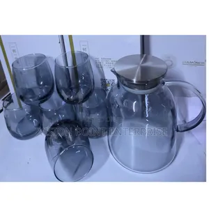 7 Set Smoky Glass Borrosilicate Water