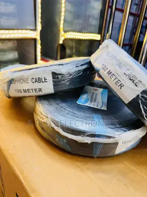 Telecommunication Cable, 100 Meters,Black, 2 Cores –Indoor/Outdoor Use