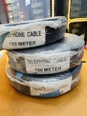 Telecommunication Cable, 100 Meters,Black, 2 Cores – Heavy Duty