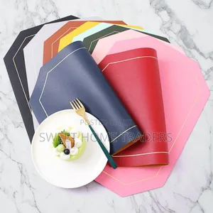 6pcs Double Sided Pu Leather Nordic Style Antislip Tablemats
