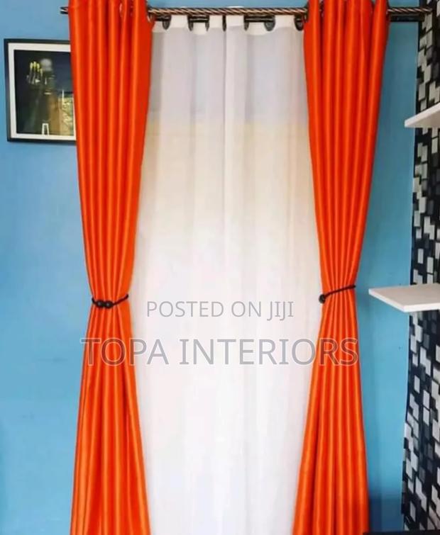 Plain Colour Orange Curtains for House Privacy