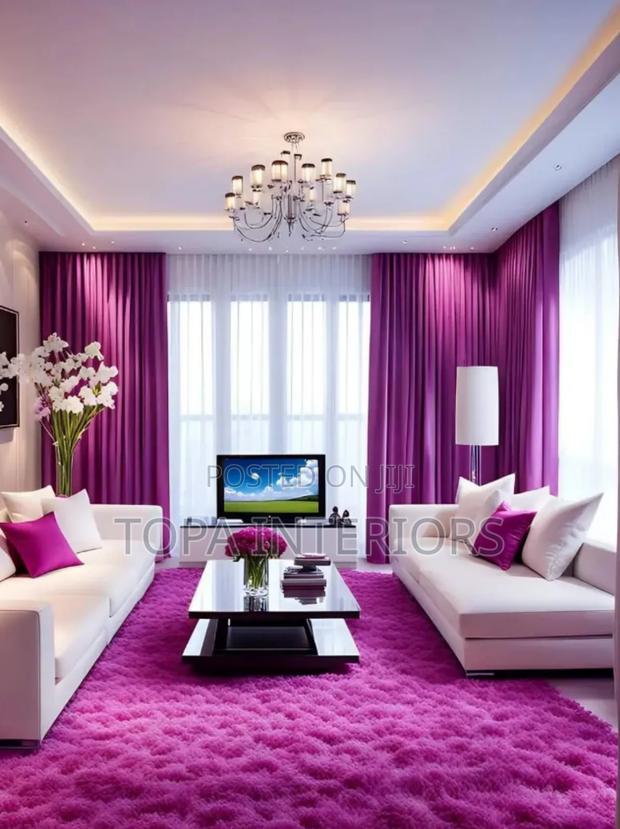 Beautiful Royal Purple Window Curtains for Living Room