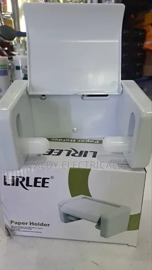 White Lirlee Plastic Toilet Paper Holder or Tissue Dispenser.