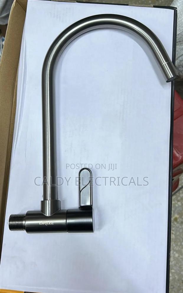 Single-Handle, Wall-Mounted Stainless Steel Kitchen Faucet - main view