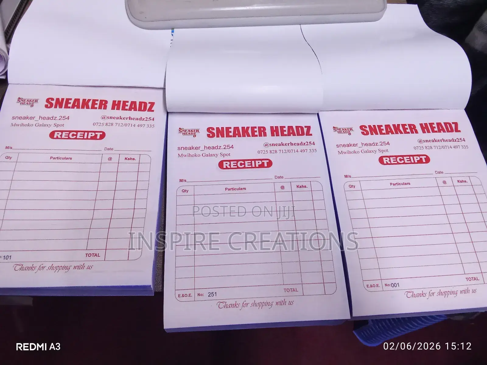 Customized Receipt Books Printing,;/