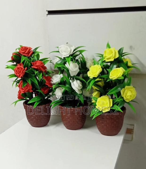 Plastic Artificial Rose Flower Faux Plant_haw