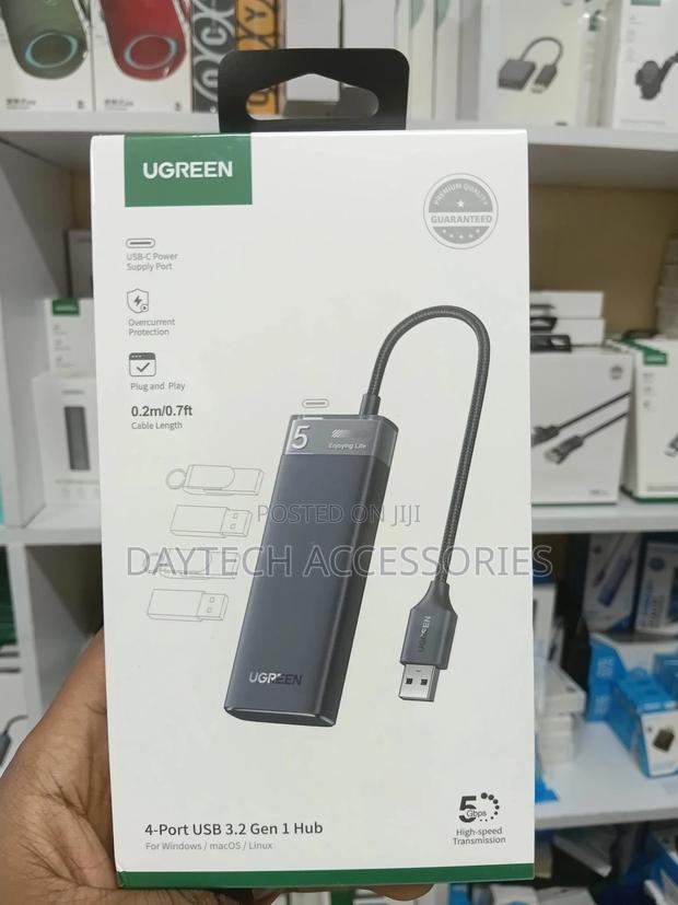 Ugreen 4-Port Usb 3.0 Hub With Usb C Power Supply - Grey - thumbnail 3